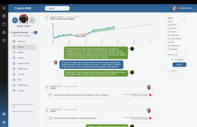 Sales Reset Coaching Portal