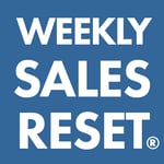 Weekly Sales Reset Logo White on 336699